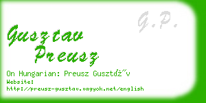 gusztav preusz business card